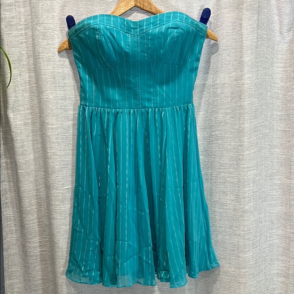Teal Strapless Dress